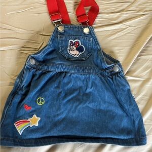 Little Sleepies Denim Overalls with Red Straps